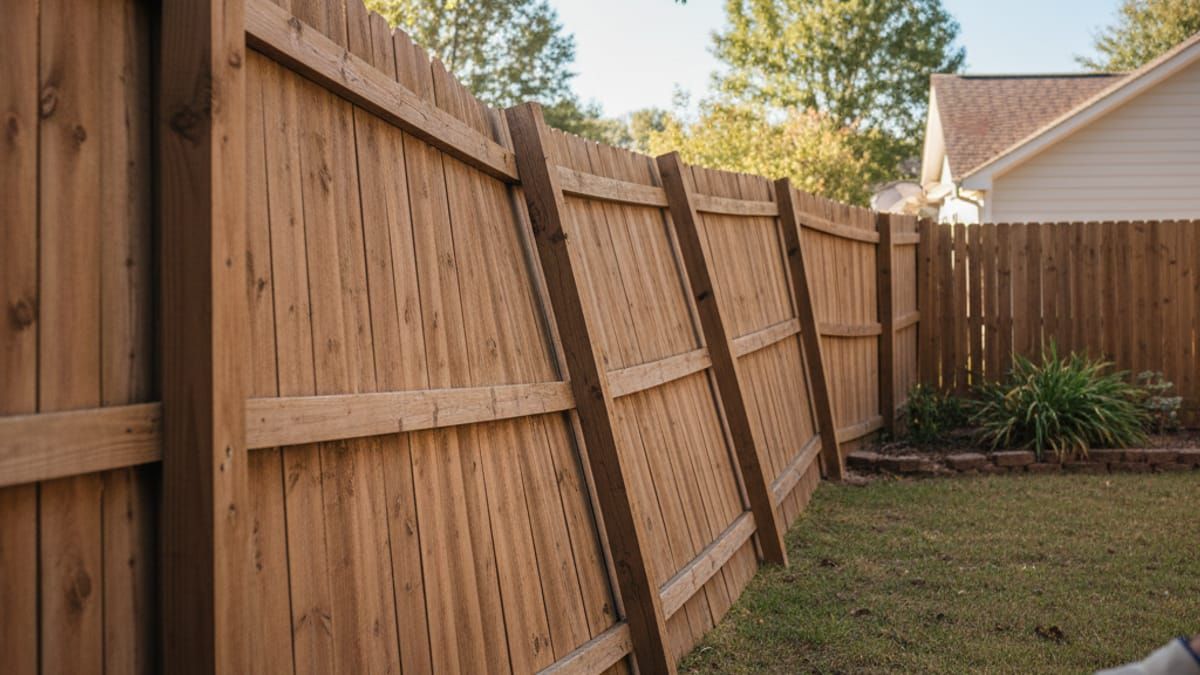 Leaning and sagging fence sections in Charlotte needing repair